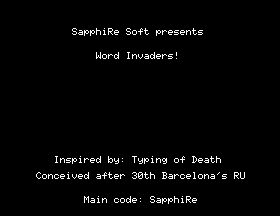 Word Invaders Title Screen